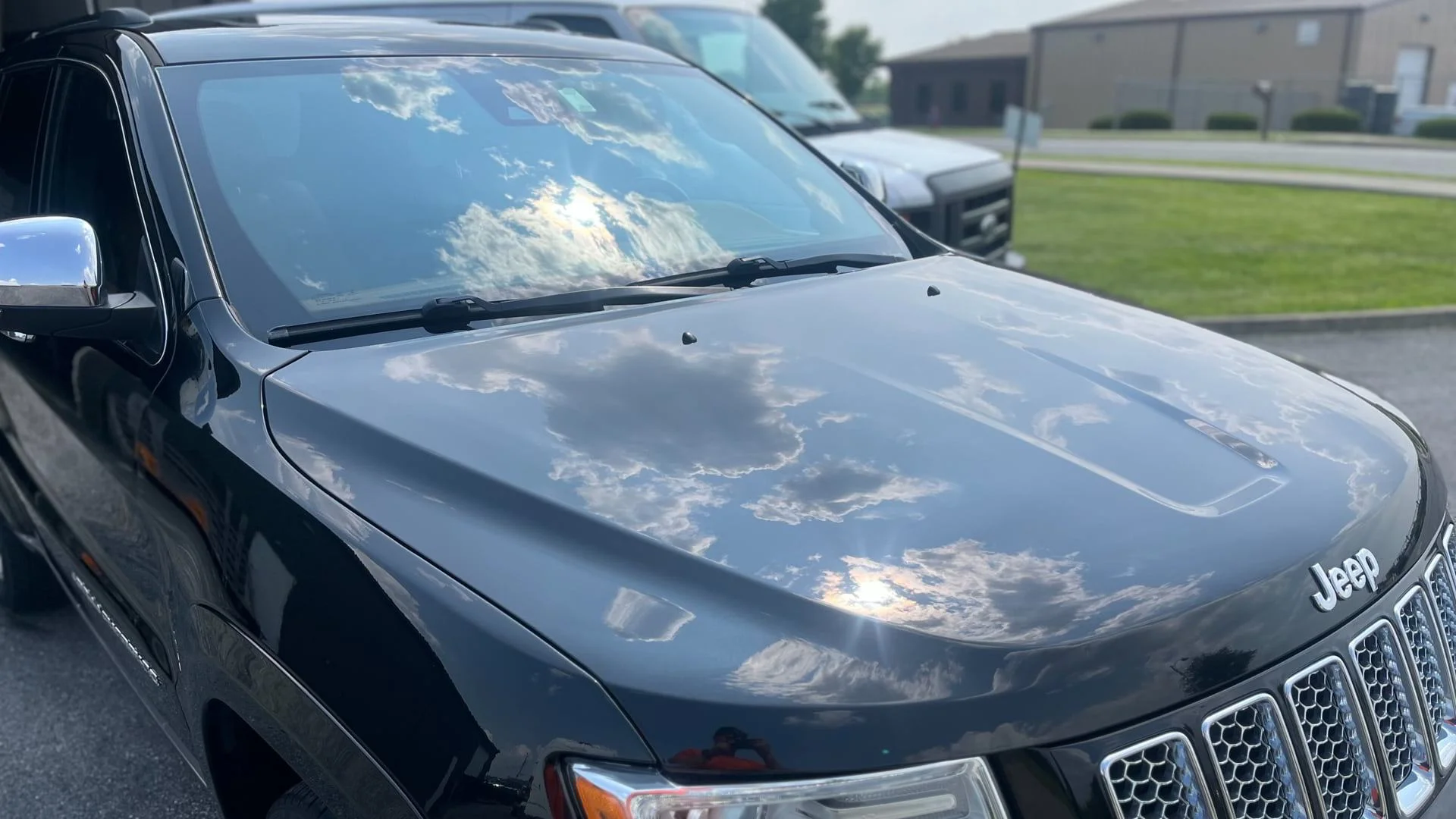 black car ceramic coating hood surface Shelbyville Mobile Detailing Shelbyville KY